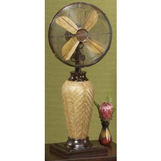 Kailua 33" High Koa Wood Finish Tabletop Fan   #H8518