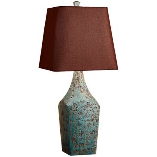 Murray Feiss Antica Ceramica Turquoise Table Lamp   #X6761