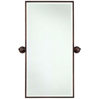 Minka 36" High Rectangle Brushed Bronze Bathroom Wall Mirror   #V2158