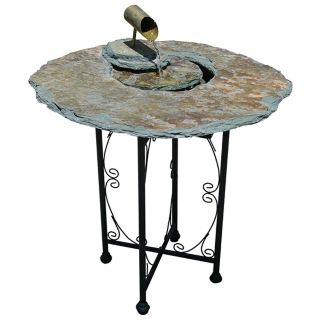 Natural Slate End Table Indoor Water Fountain   #G2273