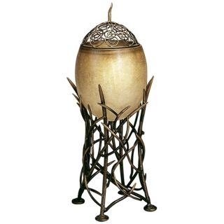 Hand Made Antique Gold Bird's Nest Accent Table Lamp   #T2492