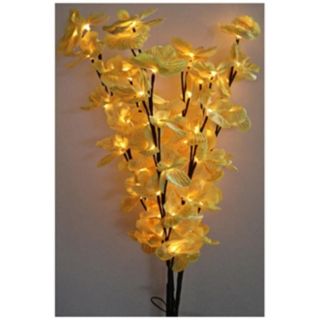 Decorative Yellow LED Orchid Blossom Tree Accent Light   #U7876