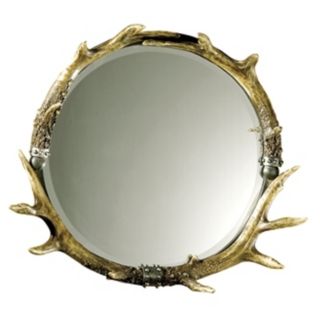 Stag Horn Faux Antler 26" Wide Wall Mirror   #49881