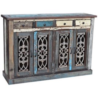 Roma Collection Multi Color Reclaimed Wood Cabinet   #W9537