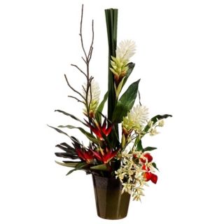 Tropical with Ginger Faux Flower Arrangement   #M3516