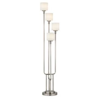 Brushed Steel and Frosted Glass Light Tree Floor Lamp   #K7494