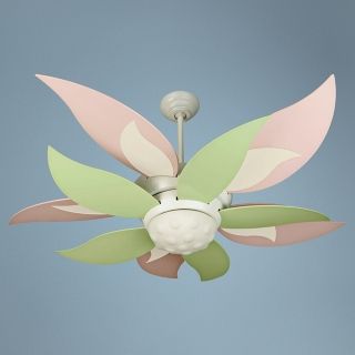52" Craftmade Bloom Pink and Green Ceiling Fan with Light   #J1976 J1980