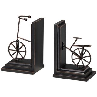 Bronze Finish Bicycle Bookends   #P3514