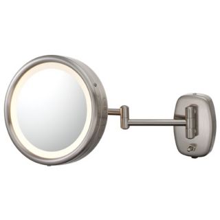 Brushed Nickel Plug In Swing Arm Lighted Vanity Mirror   #99406