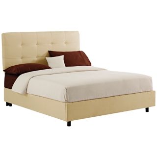 Oatmeal Microsuede Tufted Bed   #N6135