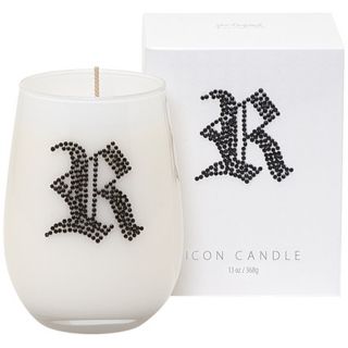 Letter "R" Fragrant Monogram Stemless Wine Glass Candle   #W4767