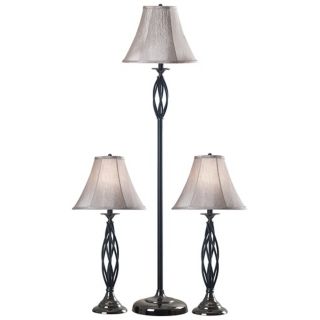 Set of 3 Sperry Bronze Floor and Table Lamps   #P0234