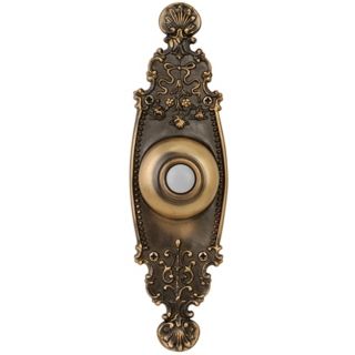 Crest Burnished Brass Doorbell Button   #09065