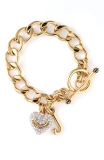Juicy Couture Gold Pave Heart Starter Bracelet New