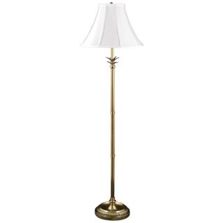 Jersey Brass Floor Lamp with Ivory Bell Shade   #V0470