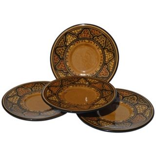 Le Souk Ceramique Honey Design Set of 4 Saucers   #X9824