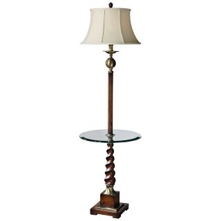 Uttermost MyronTwist Burnished Cherry End Table Floor Lamp   #R7306