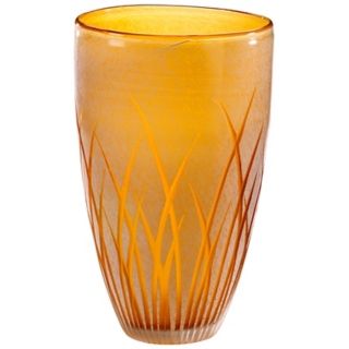 Large Amber and White Aquarius Vase   #R0811