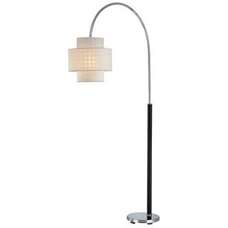 Lite Source Olina Chrome and Leather Wrap Arch Floor Lamp   #K3422