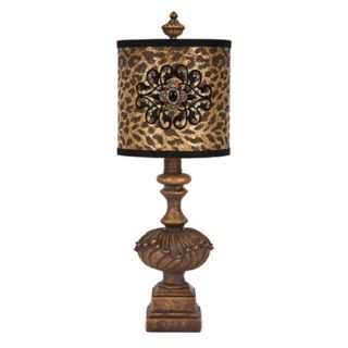 Swoon Decor Cheetah Brooch Antique Gold Table Lamp   #W8559