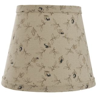 Taupe with Black Rosebuds Lamp Shade 10x18x13 (Spider)   #W0152