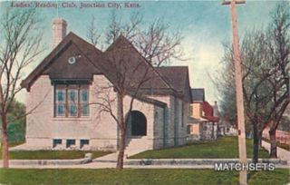 1908 Junction City Kansas Ladies Reading Club Postcard