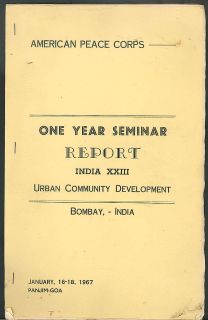 Peace Corps Urban Community Report Bombay 1967