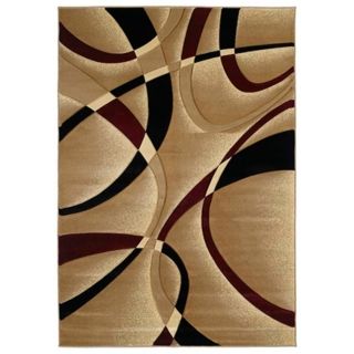 Mossa Collection Ribbons Burgundy Area Rug   #R9088