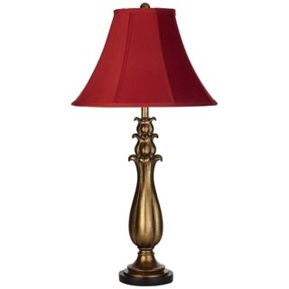 Geneva Cinnabar Shade Dark Gold Tulip Table Lamp   #X2128 52392