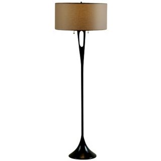 Lights Up French Mod Bronze with Cocoa Shade Floor Lamp   #99694