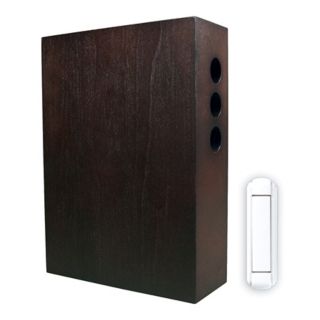 Modern Chocolate Wood Wireless 5 3/4" Wide Door Chime   #K6389