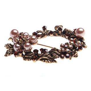 USD $ 4.69   Vines Flower Pearl And Crystal Decoration Alloy Brooch