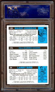 81 Topps Larry Bird Julius Erving Magic Johnson Rookie RC PSA 7