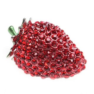 EUR € 4.77   Vivid Strawberry Crystal Alloy Broche, Gratis