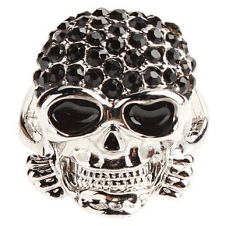 EUR € 4.77   Zwarte Gekruiste knekels Alloy Ring, Gratis Verzending