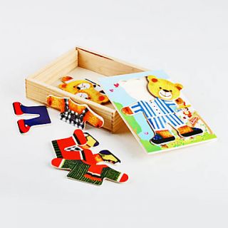 EUR € 7.81   Legno Teddy Bear Dress Up Puzzle Box Educational Toy