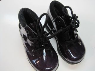 JUMPING JACKS Shoes Boot Type Lace Up Purple Patton w/ Hearts SZ. 5