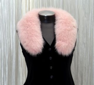 Adrienne Landau Pink Fox Fur Collar
