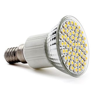 LED spot med Varmt Vitt Ljus   E14 60x3528 SMD 3.5W 400LM 2800 3200K