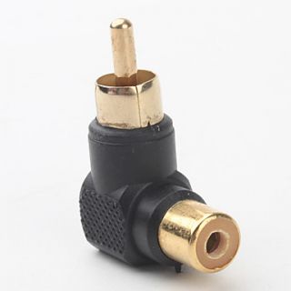 USD $ 2.09   Gold Plated 90 Degrees Bend RCA Male to RCA Female