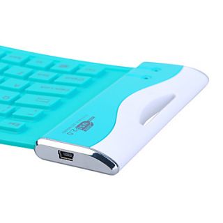 104 teclas del teclado USB plegable y Undestructable flexible (color