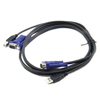 EUR € 10.85   Câble KVM avec port USB (1,4 m), livraison gratuite