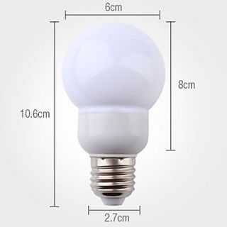 E27 2.5W 48x3528 SMD 120 160LM 6000 6500K Natural White Light LED Ball