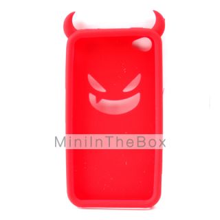 USD $ 2.39   Devil Protective Silica Gel Case for iPhone4   Red,