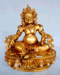 33BRONZE Gilted Kubera Masterarts Statue