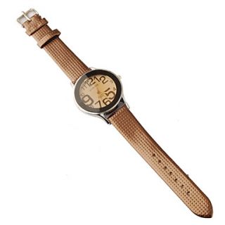 USD $ 7.29   Korea Style PU Leather Band Preppy Style Big Dial Quartz