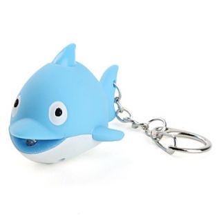 Dolphin Keychain with LED Flashlight and Sound Effects (Blue)