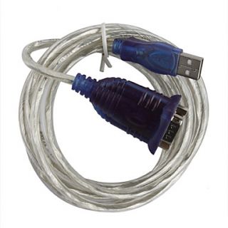 USD $ 20.79   USB to RS232 Serial 9pin Adapter Cable Transparent+Blue