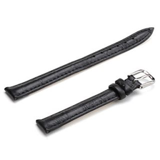 USD $ 3.49   Unisex Genuine Leather Watch Strap 12MM(Black),