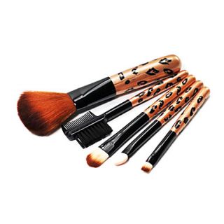 USD $ 3.99   Leopard Design Cosmetic Brush Set (5 Piece),
